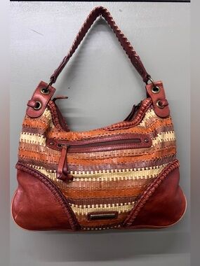 Isabella Fiore Boho Leather Vintage Hobo Bag